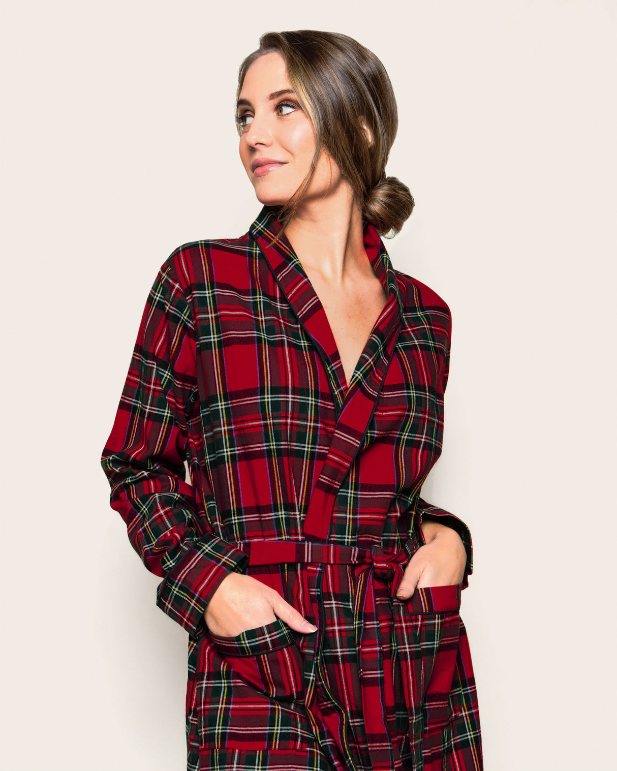Women's Brushed Twill Robe in Imperial Tartan - HoneyBug 
