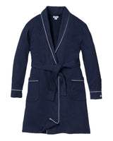 Women's Flannel Robe in Navy