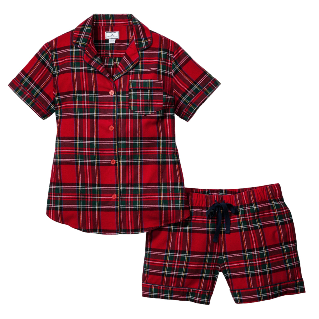 Women's Brushed Twill Short Sleeve Short Set in Imperial Tartan - HoneyBug 