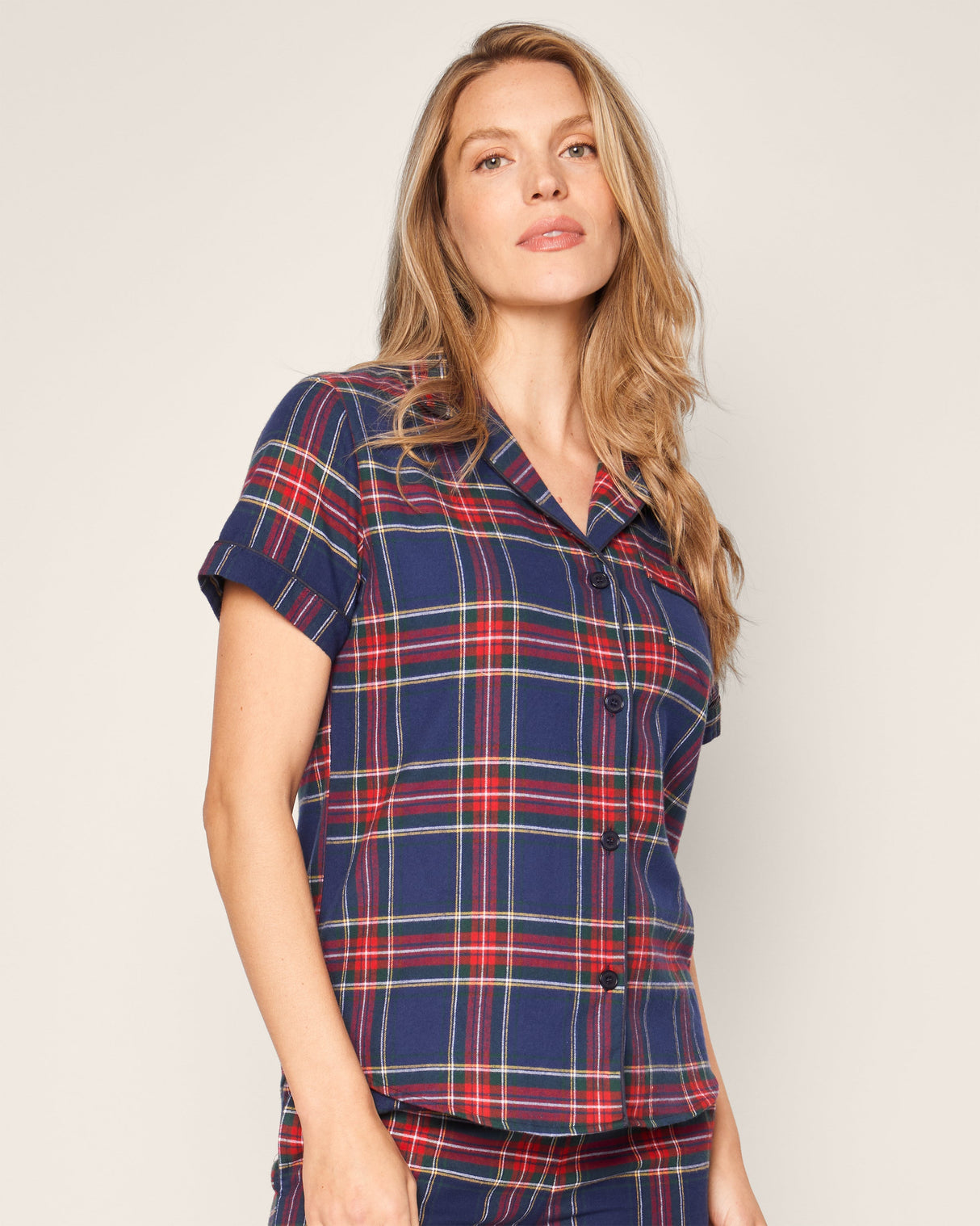 Women's Brushed Cotton Short Sleeve Short Set in Windsor Tartan