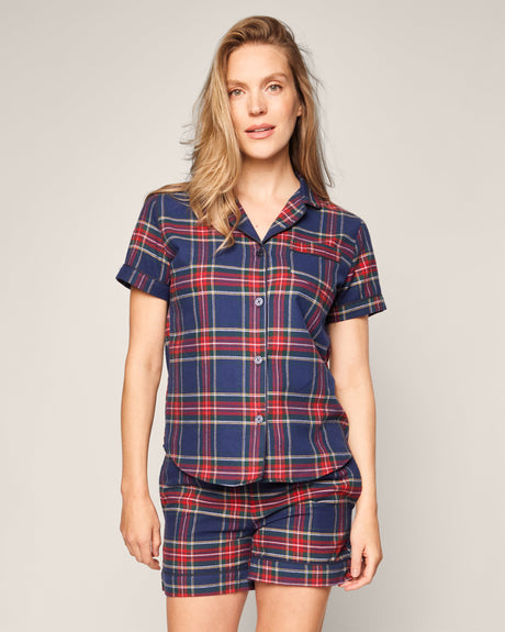 Women's Brushed Cotton Short Sleeve Short Set in Windsor Tartan