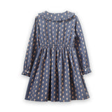 Girls' Long Sleeves Dress with Velvet Tie | Adelaide Orange Floral - HoneyBug 