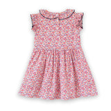 Girls Ana Dress with Ruffles | Red and Blue Floral - HoneyBug 