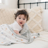 Animal Alphabet + Grey Crayon Oh So Soft Snuggle Blanket - HoneyBug 