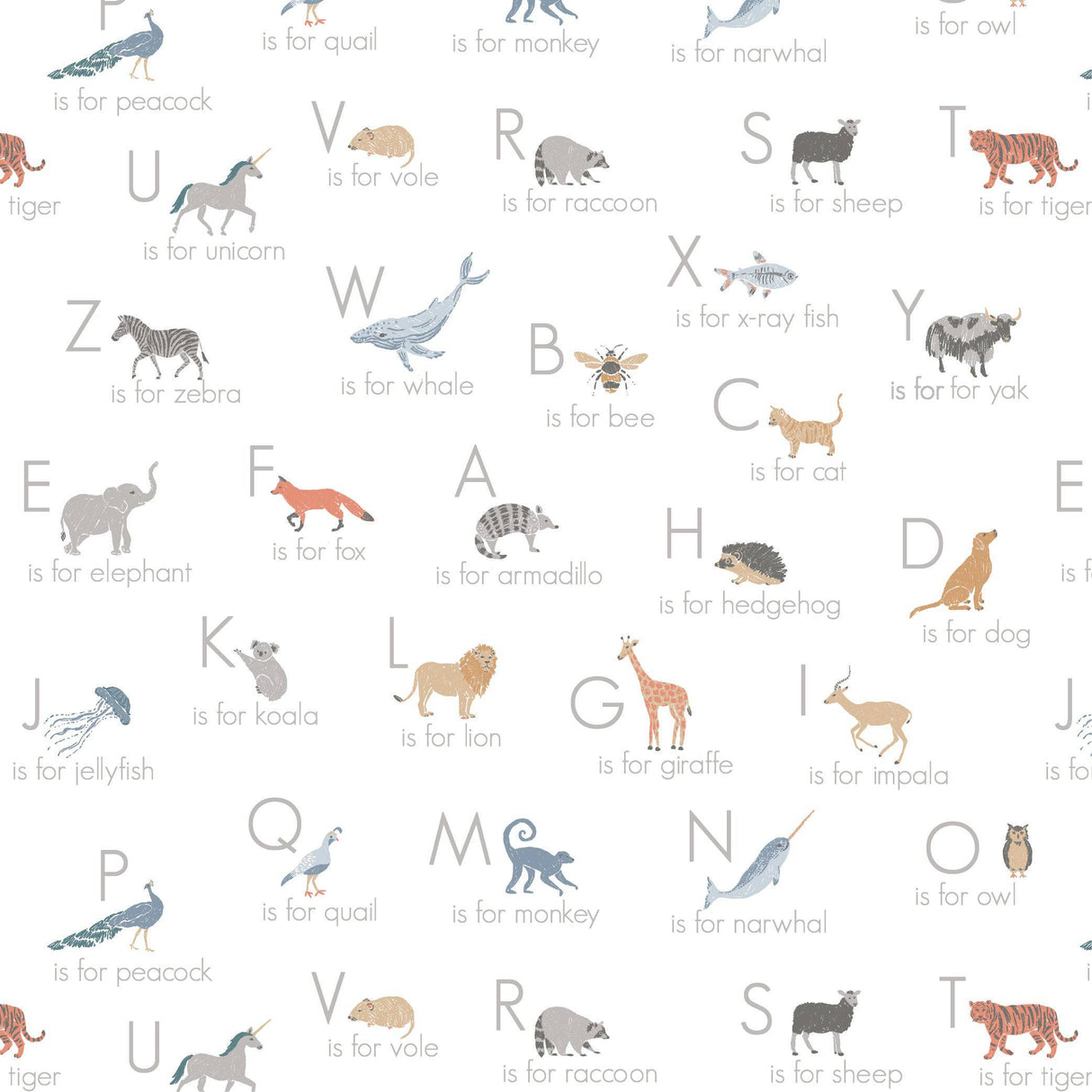 Animal Alphabet Oh So Soft Muslin Crib Sheet - HoneyBug 