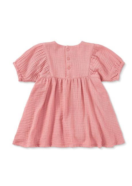 Dress with Puff Sleeves - Terra Cotta - HoneyBug 