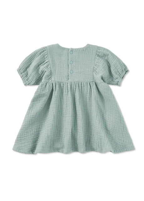 Dress with Puff Sleeves - Teal - HoneyBug 