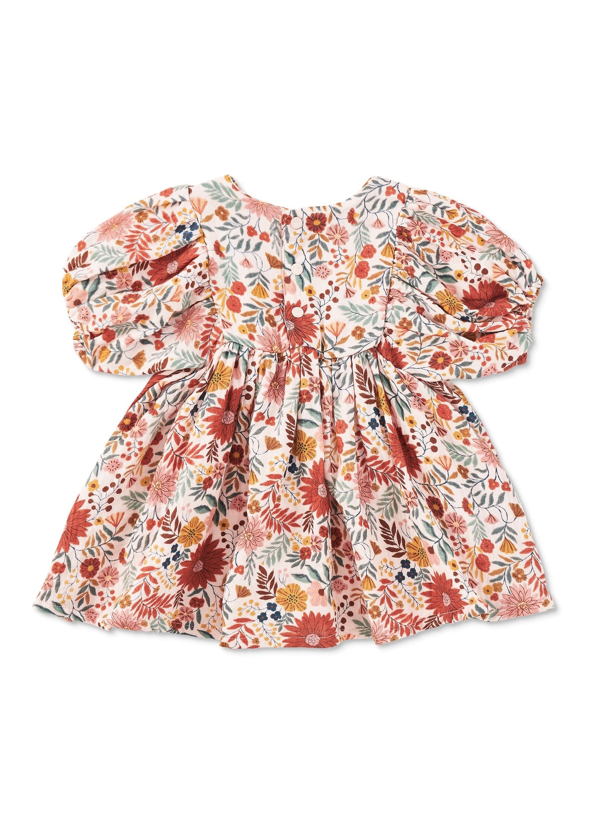Dress with Puff Sleeves - Zinnia Bloom - HoneyBug 