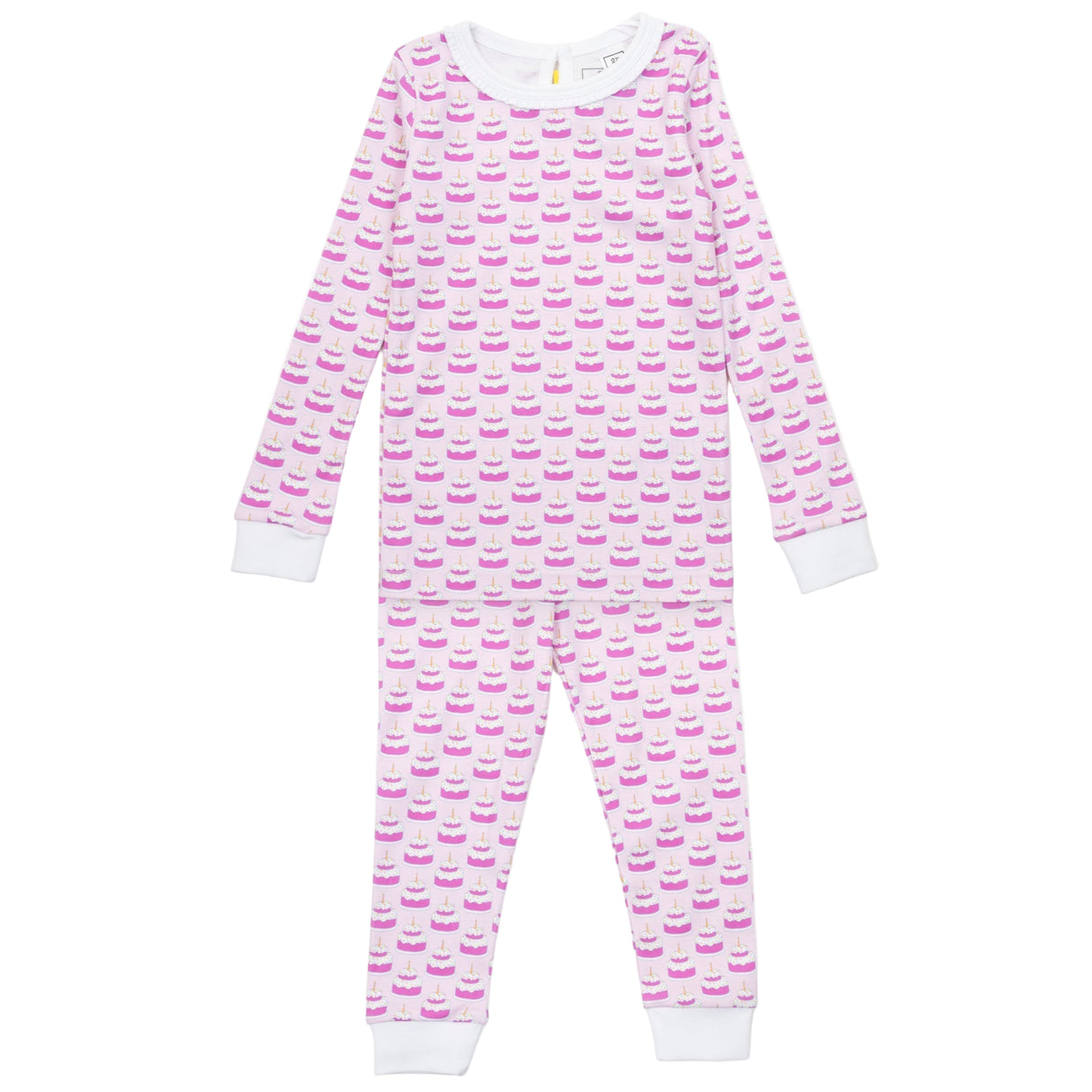 Ava Girls' Pajama Pant Set - Birthday Cake Pink - HoneyBug 