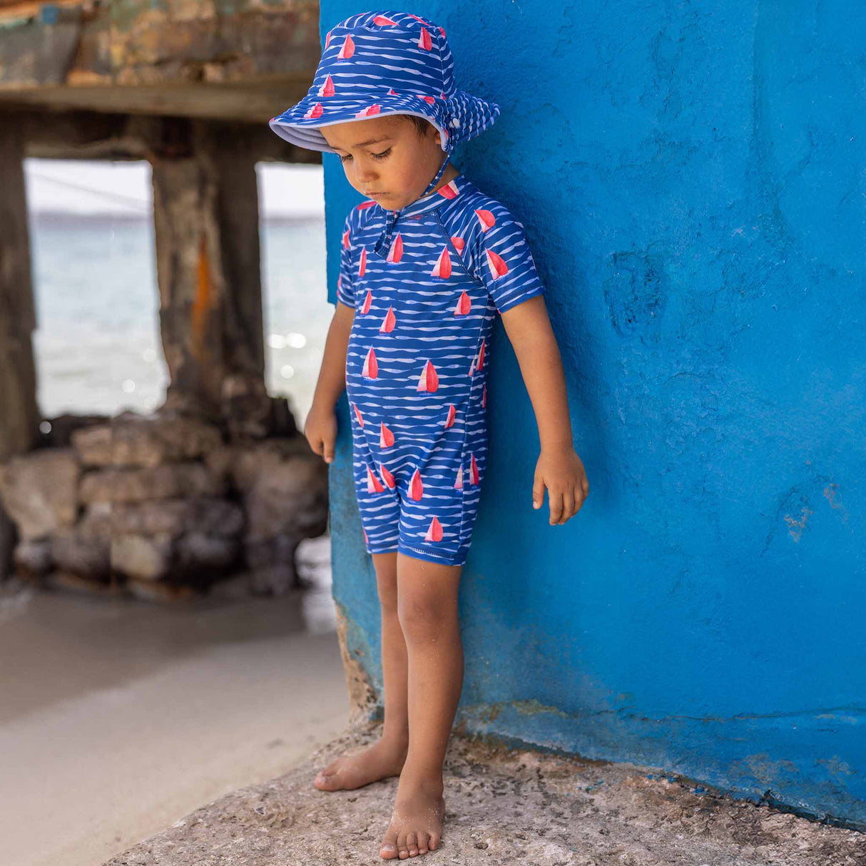 Sailboat Rock SS Sunsuit - HoneyBug 