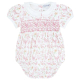 Butterflies Print Smocked Bubble - HoneyBug 