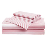 Luxe Premium Percale Bed Sheets in Antique Red Ticking - HoneyBug 