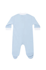 Blue Bubble Zipper Footie - HoneyBug 