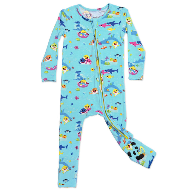 Baby Shark Bamboo Convertible Footie - HoneyBug 