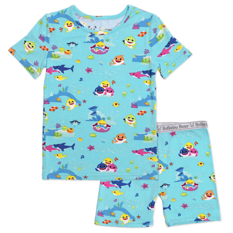 Baby Shark Bamboo Kids Pajama Short Set - HoneyBug 