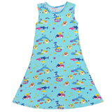 Baby Shark Bamboo Girls' Sleeveless Dress - HoneyBug 