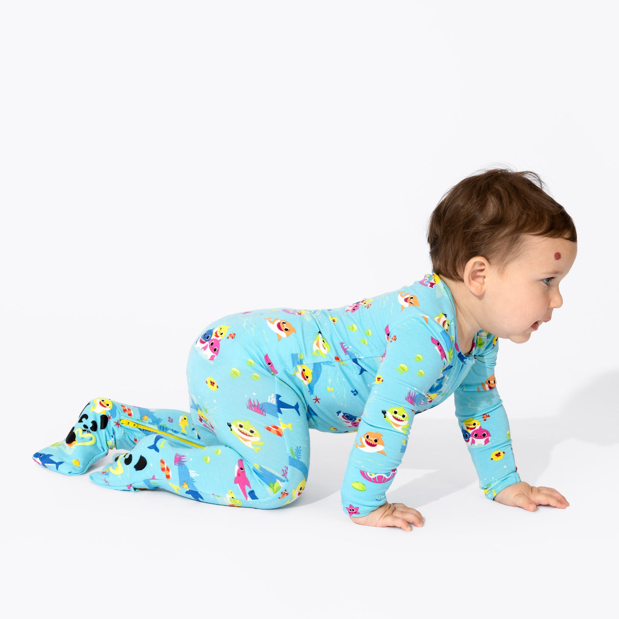 Baby Shark Bamboo Convertible Footie - HoneyBug 