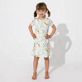 Summer Floral Bamboo Girls' Short Sleeve Dress - HoneyBug 