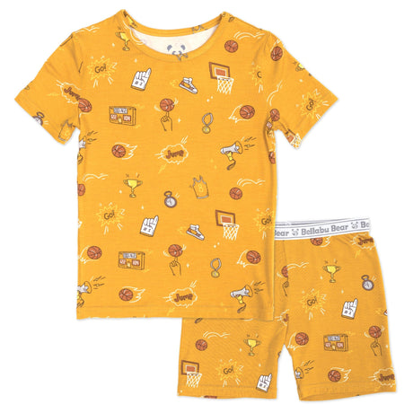Basketball Bamboo Kids Pajama Short Set - HoneyBug 
