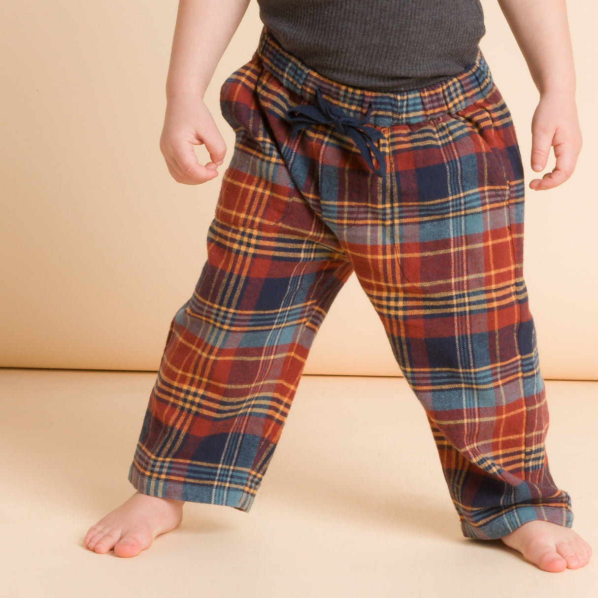 Baby Pants | Rust Plaid - HoneyBug 