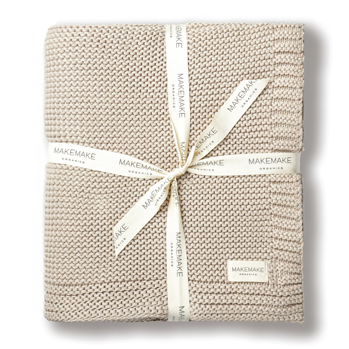Organic Knit Throw Blanket - Beige