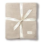 Organic Knit Throw Blanket - Beige