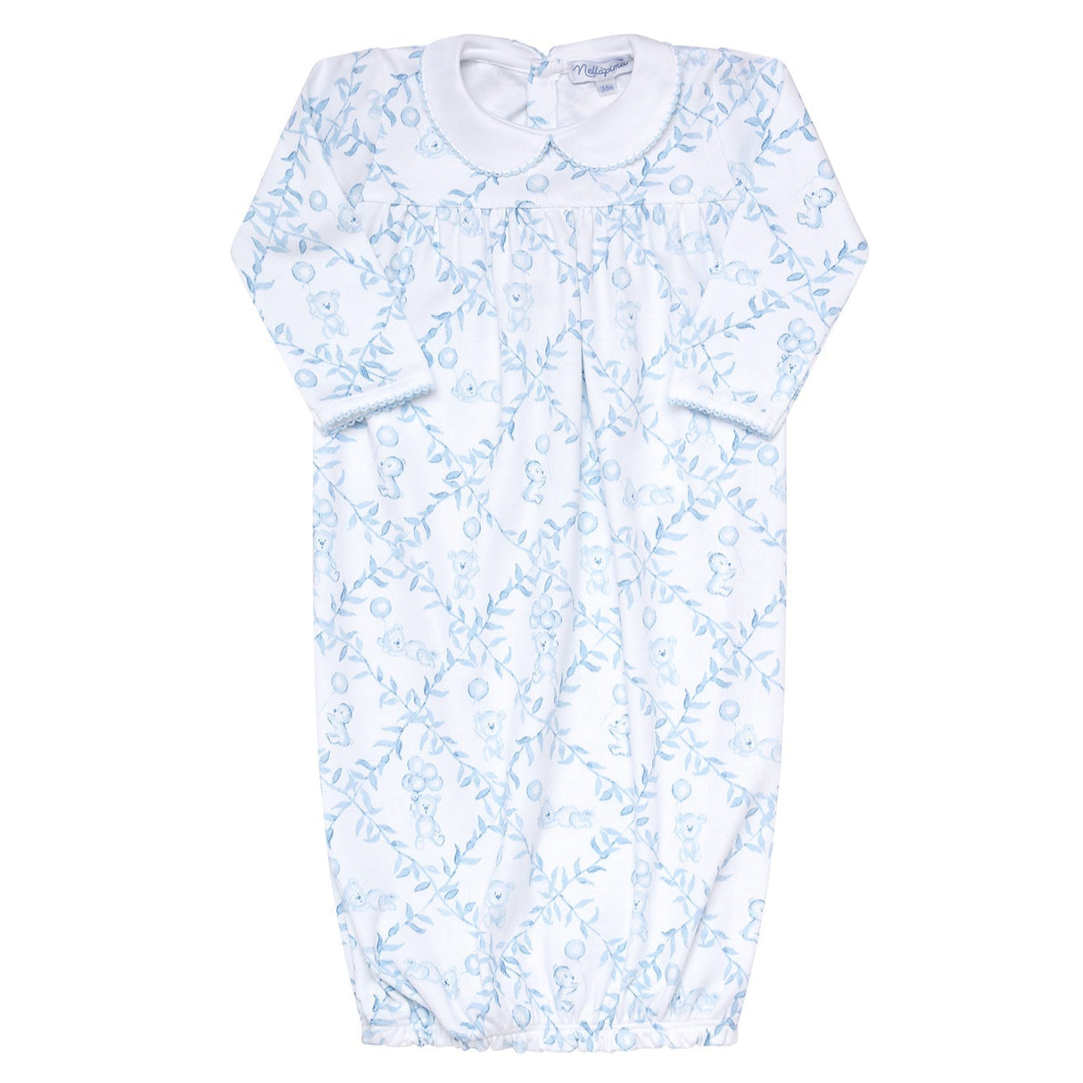 Blue Bears Trellace Baby Gown  - HoneyBug 