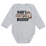 Dad's Football Buddy Long Sleeve Bodysuit - Gray