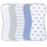 Reversible Burp Cloths - Blue Rainbow - HoneyBug 