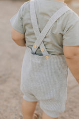 Heather Grey Pocket Knit Overalls - HoneyBug 