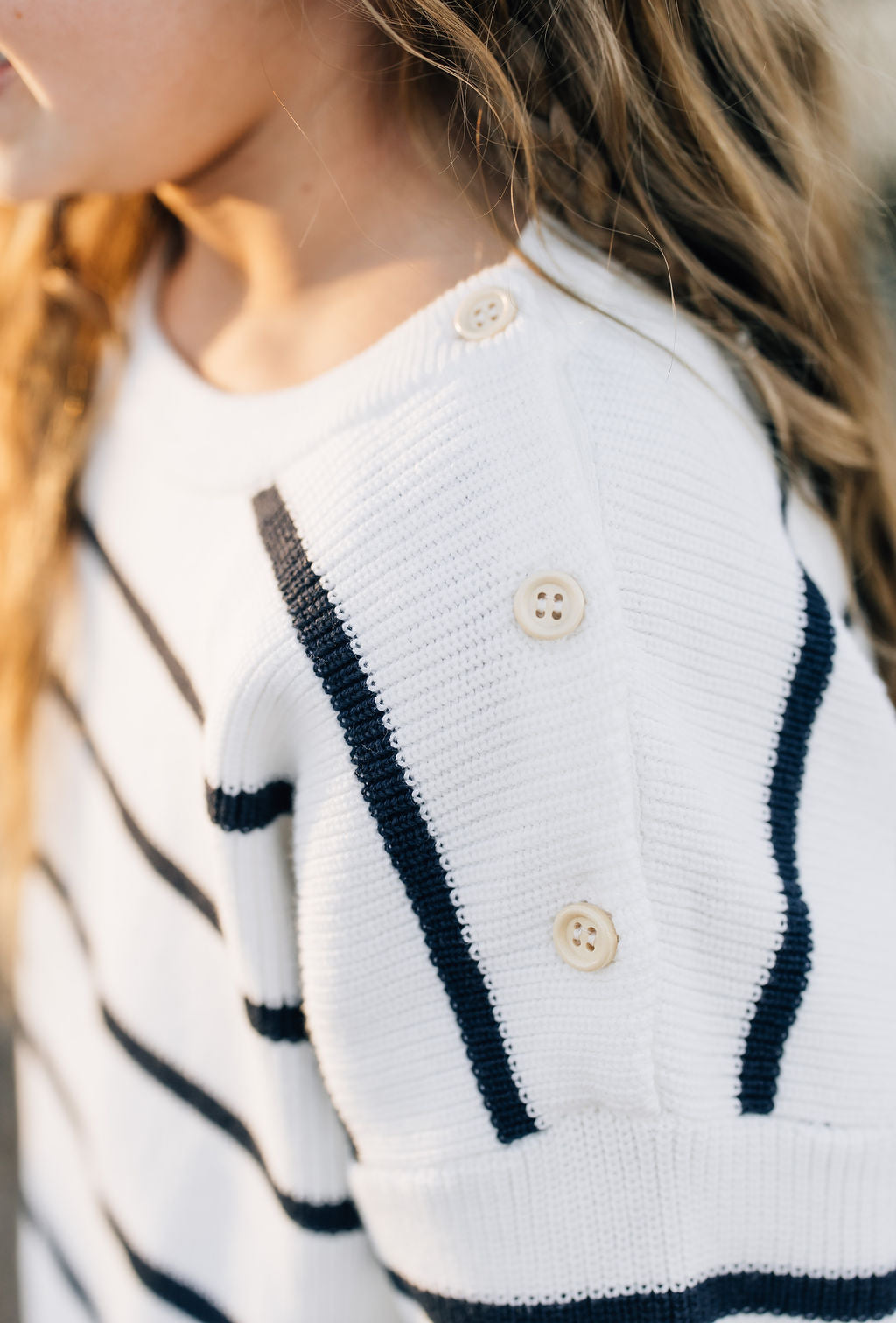 Navy Stripe Knit Sweater - HoneyBug 