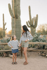 Navy Stripe Adult Knit Sweater - HoneyBug 