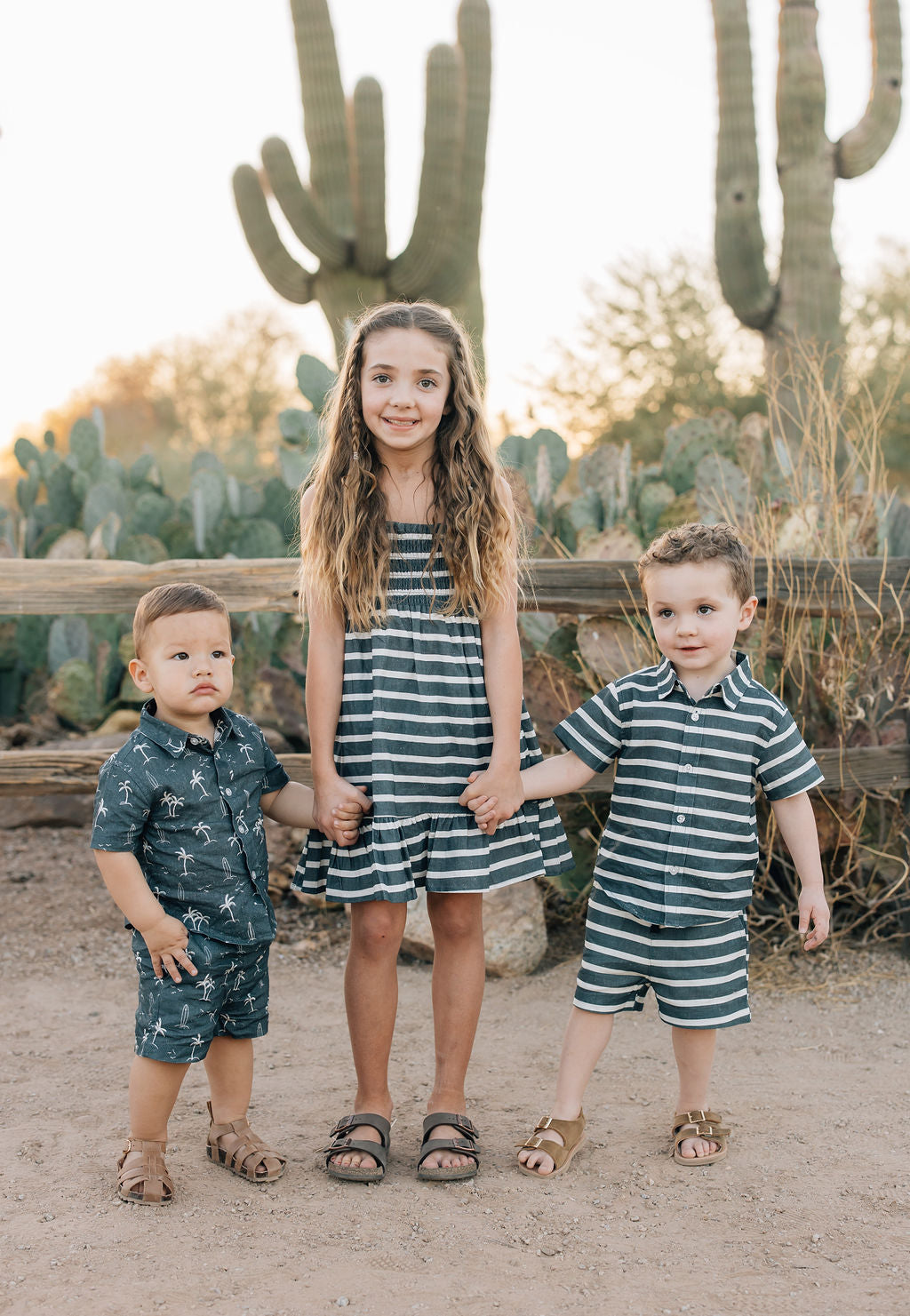 Stripe Linen Cotton Shorts - HoneyBug 