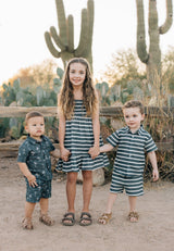 Stripe Linen Cotton Shorts - HoneyBug 