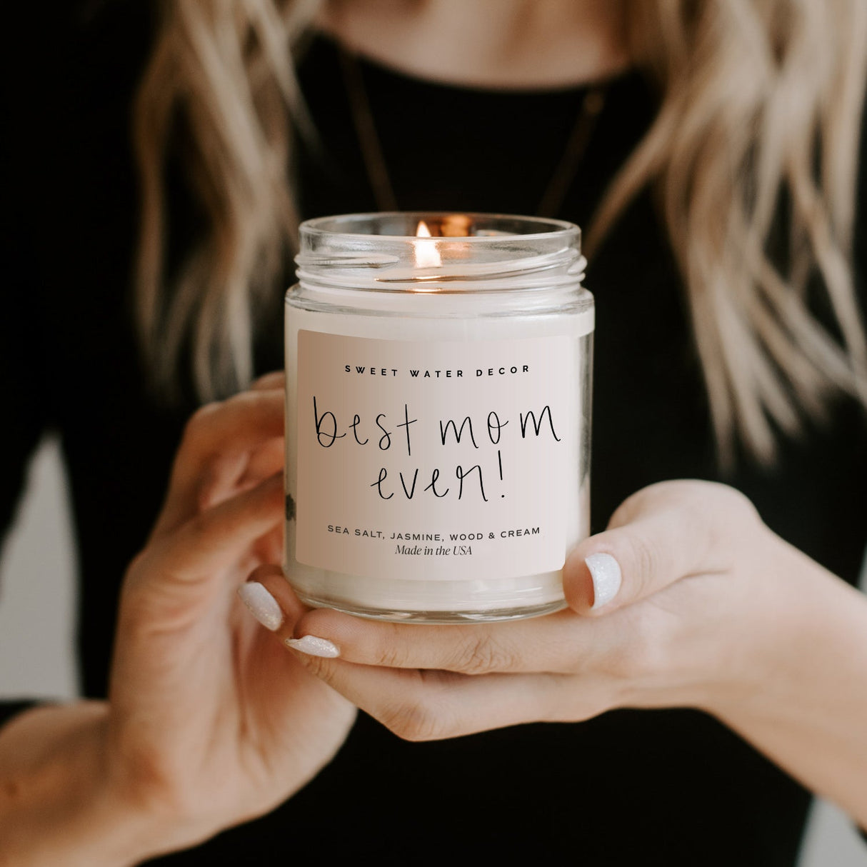 Best Mom Ever! Soy Candle - Clear Jar - 9 oz (Spa Day) - HoneyBug 