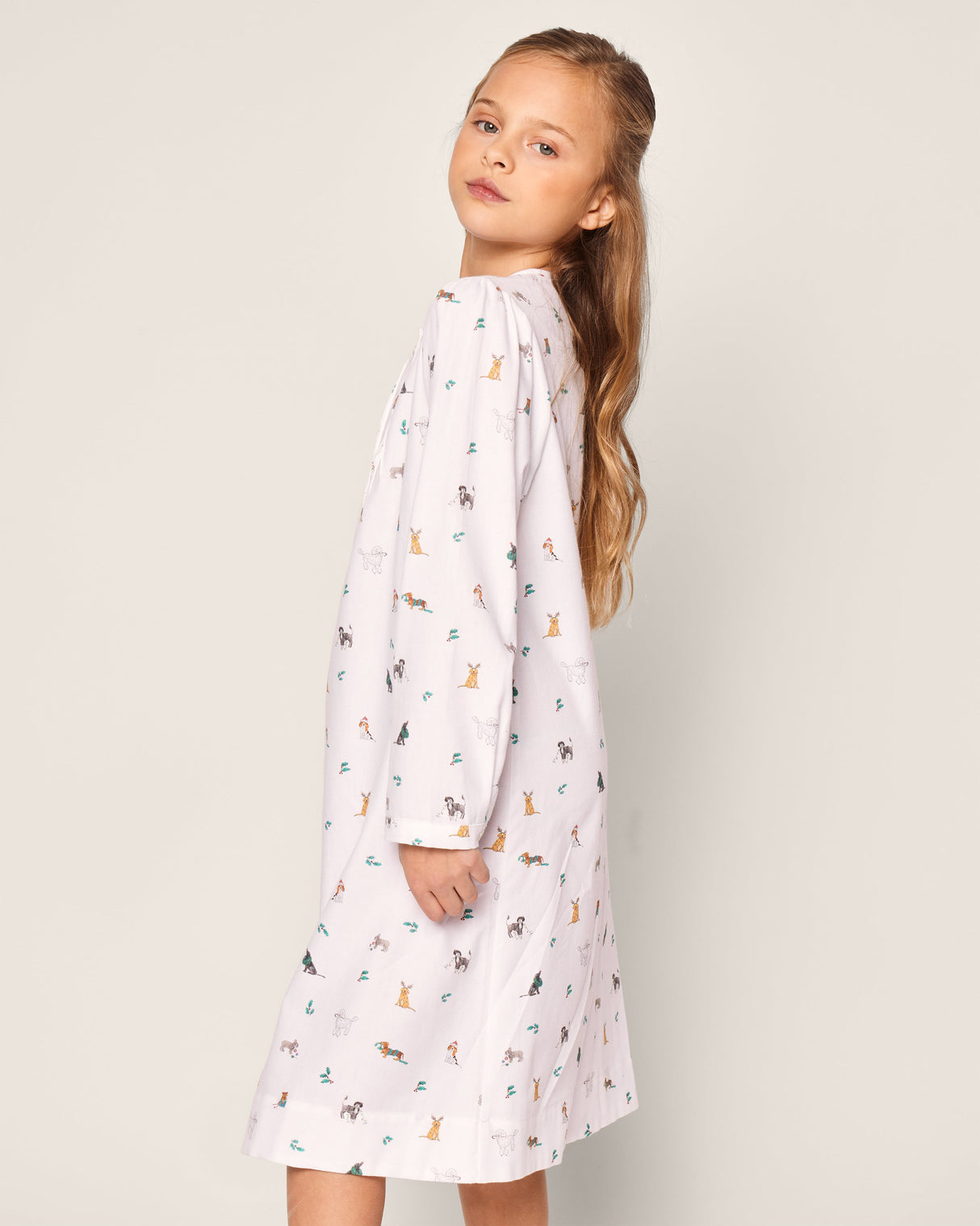 Girl's Twill Beatrice Nightgown in Jingle Paws