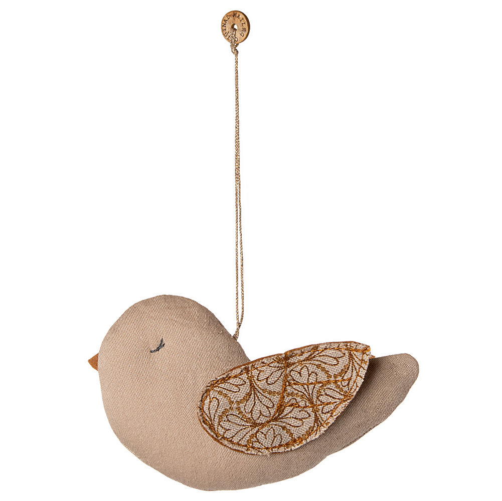 Fabric Ornament, Bird - Winter Heart - Sand - HoneyBug 
