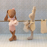 Bunny size 1, Chocolate brown - Ballet suit and skirt rose