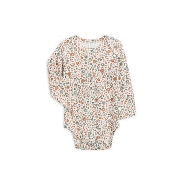 River Long Sleeve Bodysuit - Floral / Nutmeg - HoneyBug 