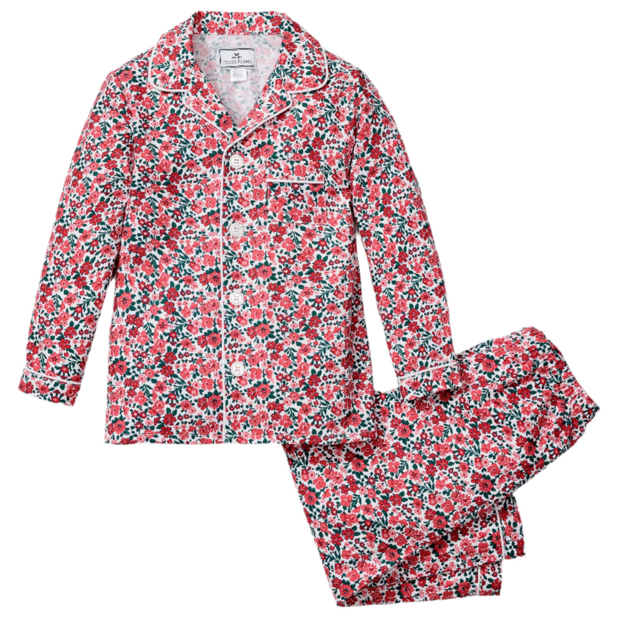 Kid's Twill Pajama Set in Fleurs des Bois