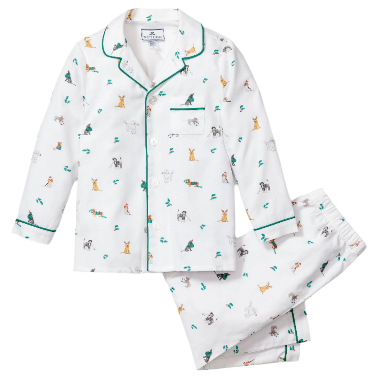 Kid's Twill Pajama Set in Jingle Paws