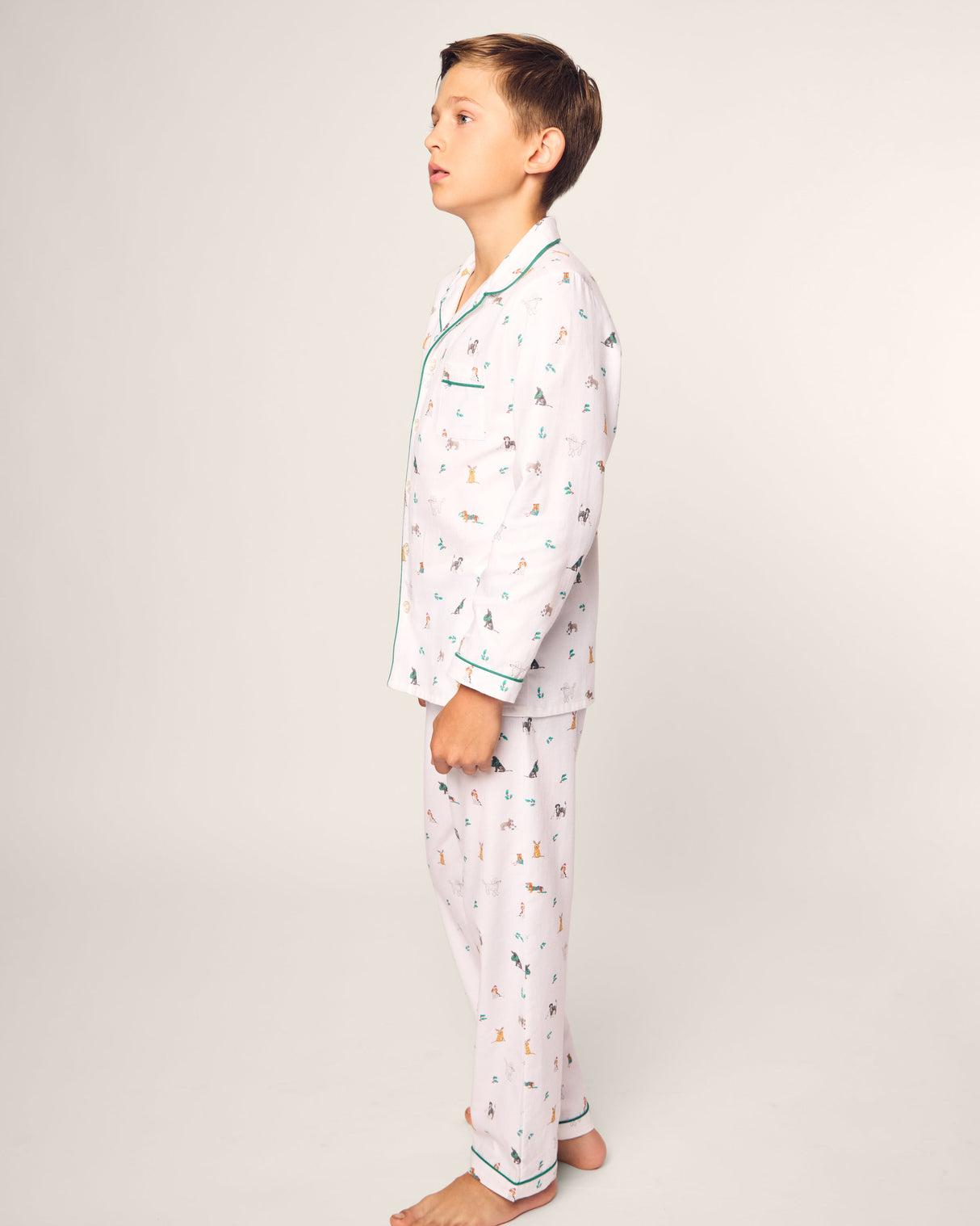 Kid's Twill Pajama Set in Jingle Paws