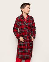 Kid's Brushed Twill Robe in Imperial Tartan - HoneyBug 