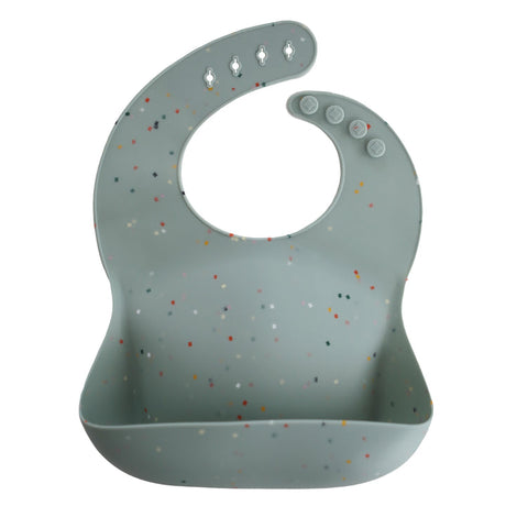 Silicone Baby Bib - Cambridge Blue Confetti - HoneyBug 