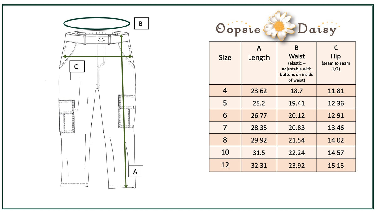Khaki Denim Cargo Pant - HoneyBug 