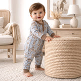 Wild Wrangler/Blue Western Bamboo Henley Cowboy Romper