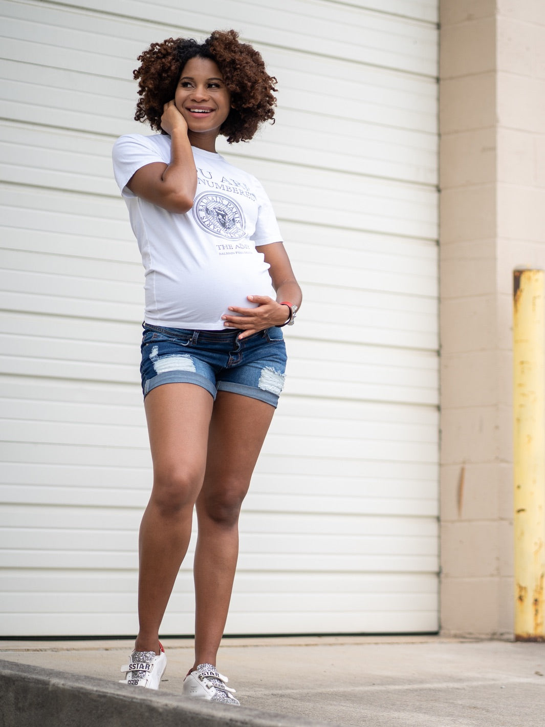 Chelsea Maternity Jean Shorts - HoneyBug 