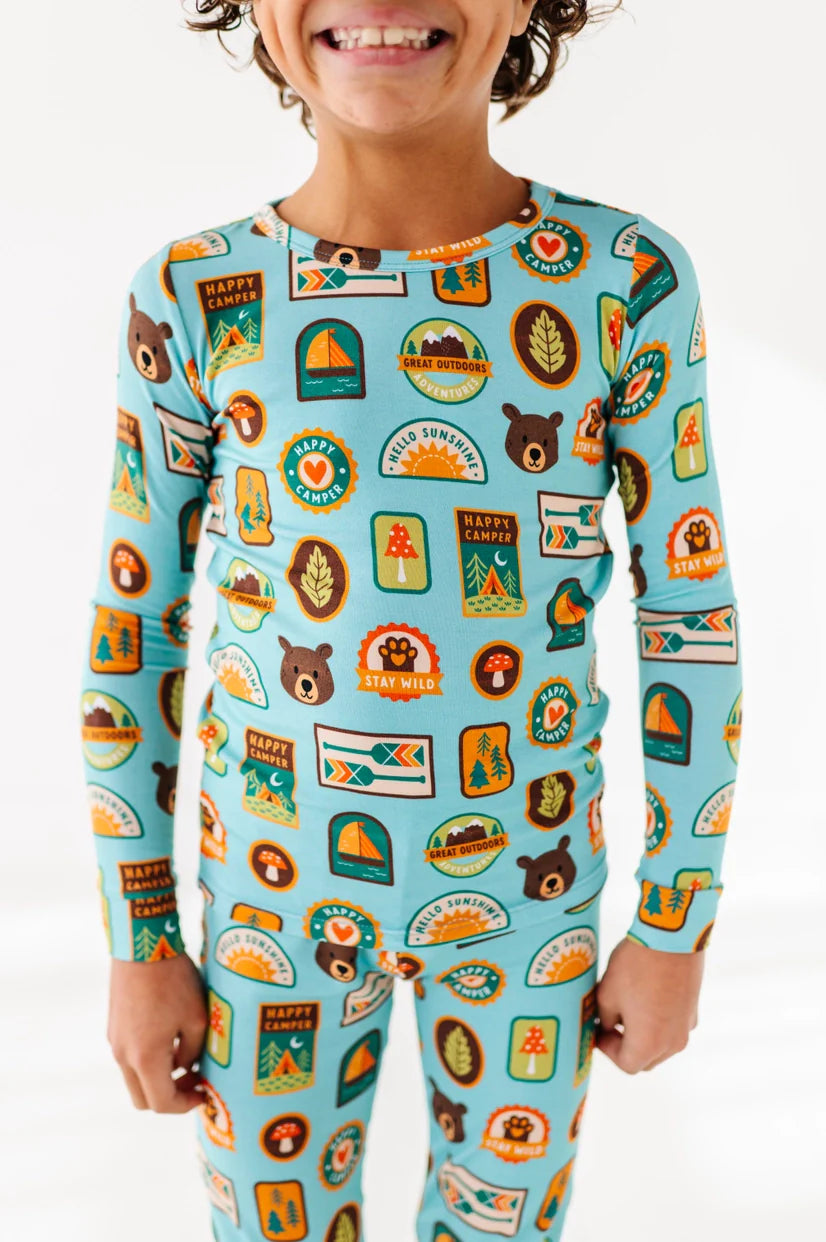 Bamboo Pajama Set - Let's Explore Nature Badges - HoneyBug 