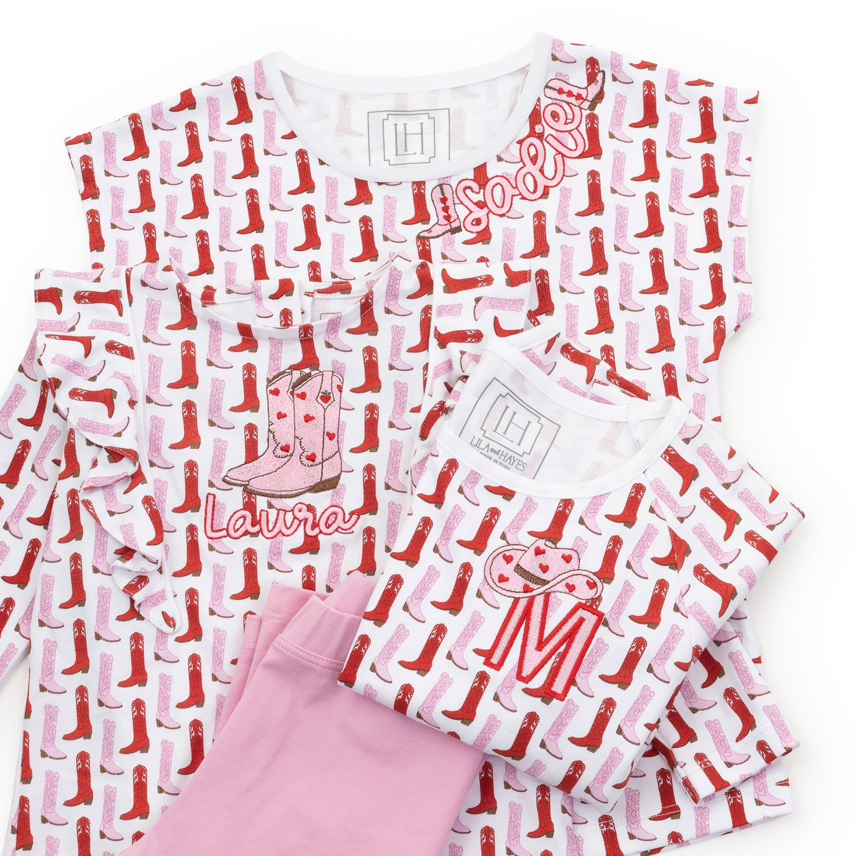 Marcia Women's Pajama Pant Set - City Boots (pink) - HoneyBug 