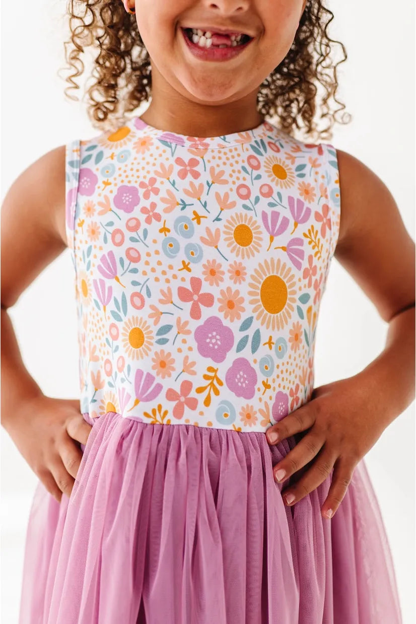 Bamboo Tulle Dress - Darling Spring Daisy - HoneyBug 